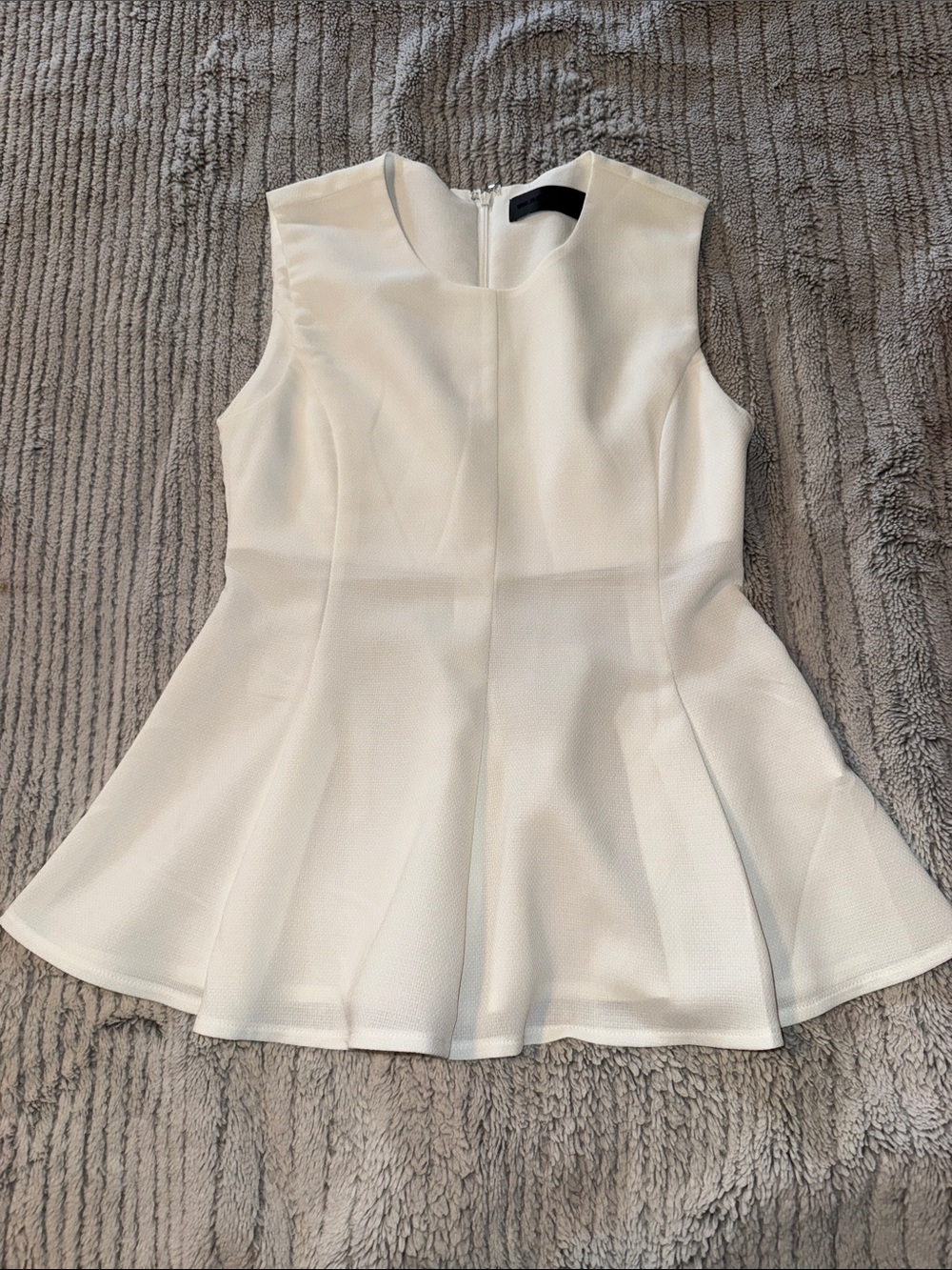 Blaque Label Sleeveless Cream Peplum Tunic